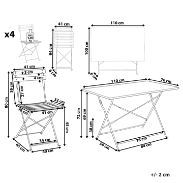 Matgrupp utomhus 4-Sits Fiori - röd - Utemöbler & utemiljö - Utegrupp - Matgrupp utomhus