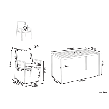 Matgrupp utomhus 4-Sits Visso - vit/grå/beige - Utemöbler & utemiljö - Utegrupp - Matgrupp utomhus