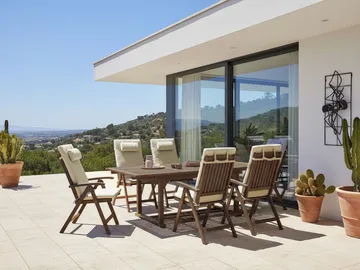 Matgrupp utomhus 6-Sits Amantea Premium Akaciaträ - Brun/Taupe - Utemöbler & utemiljö - Utegrupp - Matgrupp utomhus