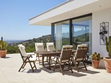 Matgrupp utomhus 6-Sits Amantea Premium Akaciaträ - Brun/Beige - Utemöbler & utemiljö - Utegrupp - Matgrupp utomhus