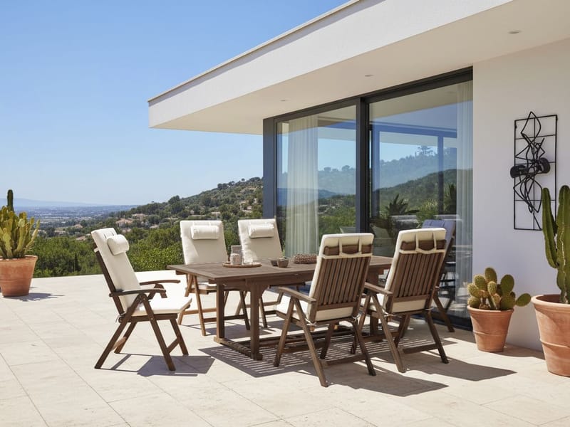 Matgrupp utomhus 6-Sits Amantea Premium Akaciaträ - Brun/Beige - Utemöbler & utemiljö - Utegrupp - Matgrupp utomhus