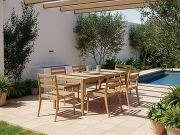 Matgrupp utomhus 6-Sits Chioggia Akaciaträ - Brun - Utemöbler & utemiljö - Utegrupp - Matgrupp utomhus