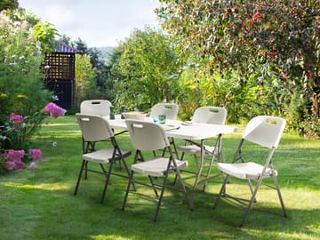 Matgrupp utomhus 6-Sits Cugnoli Fällbar - Vit - Utemöbler & utemiljö - Utegrupp - Matgrupp utomhus