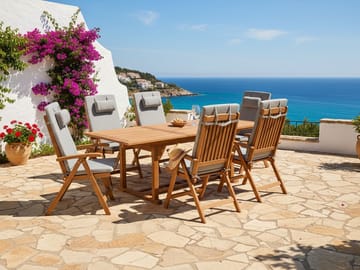 Matgrupp utomhus 6-Sits Java Premium Akaciaträ - gråmelerad - Utemöbler & utemiljö - Utegrupp - Matgrupp utomhus