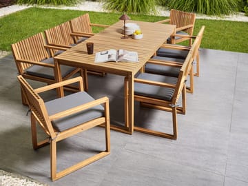 Matgrupp utomhus 8-Sits Sassari Premium med Kuddar Akaciaträ - Brun/Grå - Utemöbler & utemiljö - Utegrupp - Matgrupp utomhus