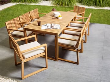 Matgrupp utomhus 8-Sits Sassari Premium med Kuddar Akaciaträ - ljusbeige - Utemöbler & utemiljö - Utegrupp - Matgrupp utomhus
