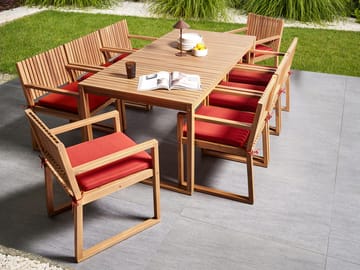 Matgrupp utomhus 8-Sits Sassari Premium med Kuddar Akaciaträ - Brun/Röd - Utemöbler & utemiljö - Utegrupp - Matgrupp utomhus