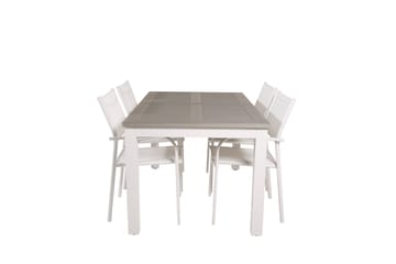 Matgrupp Utomhus Albany 150-210 cm Rektangulär med 4 Santorini Utestolar - Grå - Utemöbler & utemiljö - Utegrupp - Matgrupp utomhus
