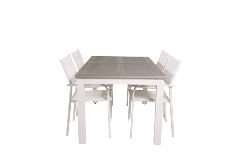 Matgrupp Utomhus Albany 150-210 cm Rektangulär med 4 Santorini Utestolar - Grå - Utemöbler & utemiljö - Utegrupp - Matgrupp utomhus