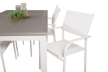 Matgrupp Utomhus Albany 150-210 cm Rektangulär med 4 Santorini Utestolar - Grå - Utemöbler & utemiljö - Utegrupp - Matgrupp utomhus