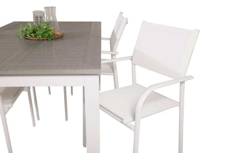 Matgrupp Utomhus Albany 150-210 cm Rektangulär med 4 Santorini Utestolar - Grå - Utemöbler & utemiljö - Utegrupp - Matgrupp utomhus