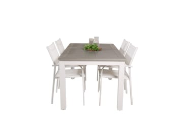 Matgrupp Utomhus Albany 150-210 cm Rektangulär med 4 Santorini Utestolar - Grå - Utemöbler & utemiljö - Utegrupp - Matgrupp utomhus