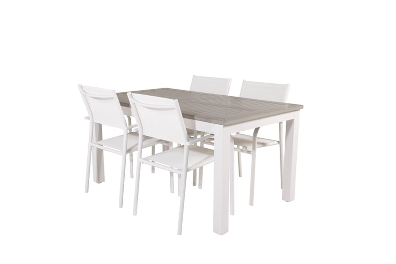 Matgrupp Utomhus Albany 150-210 cm Rektangulär med 4 Santorini Utestolar - Grå - Utemöbler & utemiljö - Utegrupp - Matgrupp utomhus