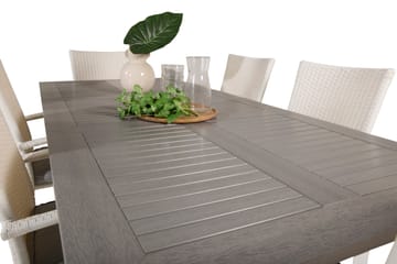 Matgrupp Utomhus Albany 150-210 cm Rektangulär med 6 Anna Utestolar - Grå - Utemöbler & utemiljö - Utegrupp - Matgrupp utomhus