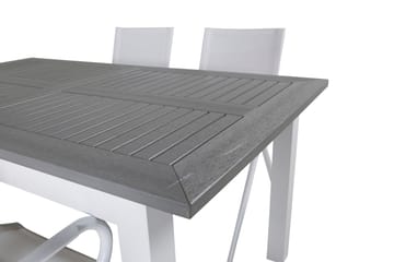 Albany Förlängningsbar Matgrupp 152cm + 4 Alina Stolar Grå/V - Grå/Vit - Utemöbler & utemiljö - Utegrupp - Matgrupp utomhus