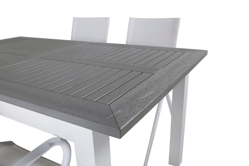 Albany Förlängningsbar Matgrupp 152cm + 4 Alina Stolar Grå/V - Grå/Vit - Utemöbler & utemiljö - Utegrupp - Matgrupp utomhus