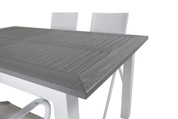 Albany Förlängningsbar Matgrupp 152cm + 4 Alina Stolar Grå/V - Grå/Vit - Utemöbler & utemiljö - Utegrupp - Matgrupp utomhus