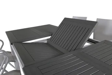 Albany Förlängningsbar Matgrupp 152cm + 4 Alina Stolar Grå/V - Grå/Vit - Utemöbler & utemiljö - Utegrupp - Matgrupp utomhus