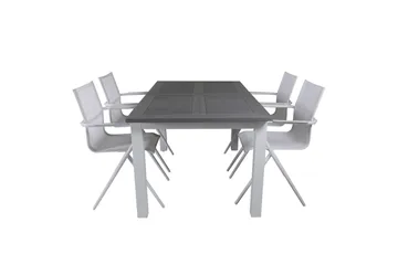 Albany Förlängningsbar Matgrupp 152cm + 4 Alina Stolar Grå/V - Grå/Vit - Utemöbler & utemiljö - Utegrupp - Matgrupp utomhus
