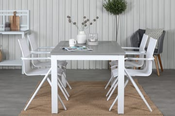 Albany Förlängningsbar Matgrupp 152cm + 4 Alina Stolar Grå/V - Grå/Vit - Utemöbler & utemiljö - Utegrupp - Matgrupp utomhus