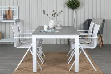 Albany Förlängningsbar Matgrupp 152cm + 4 Alina Stolar Grå/V - Grå/Vit - Utemöbler & utemiljö - Utegrupp - Matgrupp utomhus
