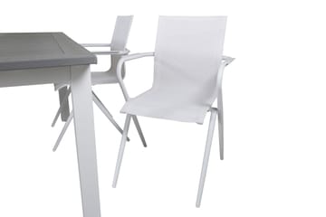 Albany Förlängningsbar Matgrupp 152cm + 4 Alina Stolar Grå/V - Grå/Vit - Utemöbler & utemiljö - Utegrupp - Matgrupp utomhus