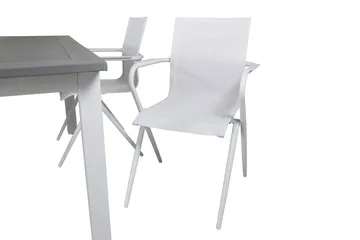 Albany Förlängningsbar Matgrupp 152cm + 4 Alina Stolar Grå/V - Grå/Vit - Utemöbler & utemiljö - Utegrupp - Matgrupp utomhus