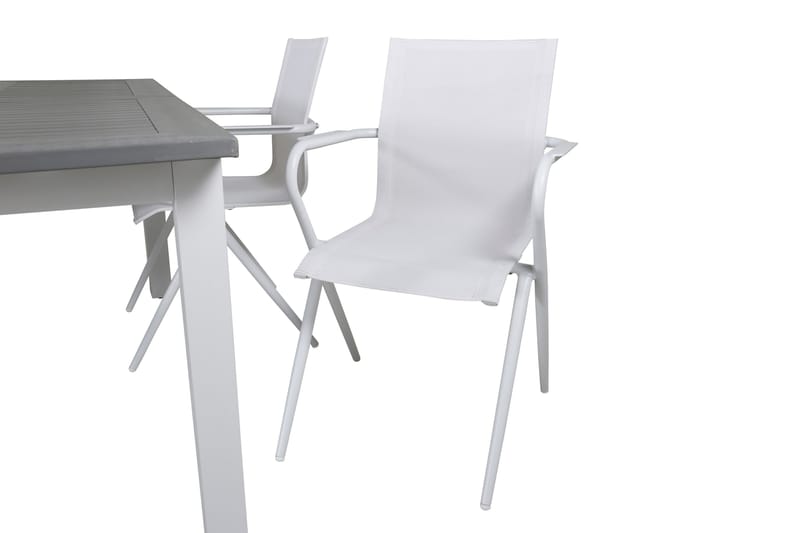 Albany Förlängningsbar Matgrupp 152cm + 4 Alina Stolar Grå/V - Grå/Vit - Utemöbler & utemiljö - Utegrupp - Matgrupp utomhus