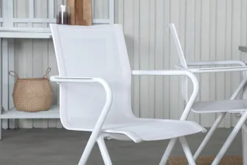 Albany Förlängningsbar Matgrupp 152cm + 4 Alina Stolar Grå/V - Grå/Vit - Utemöbler & utemiljö - Utegrupp - Matgrupp utomhus