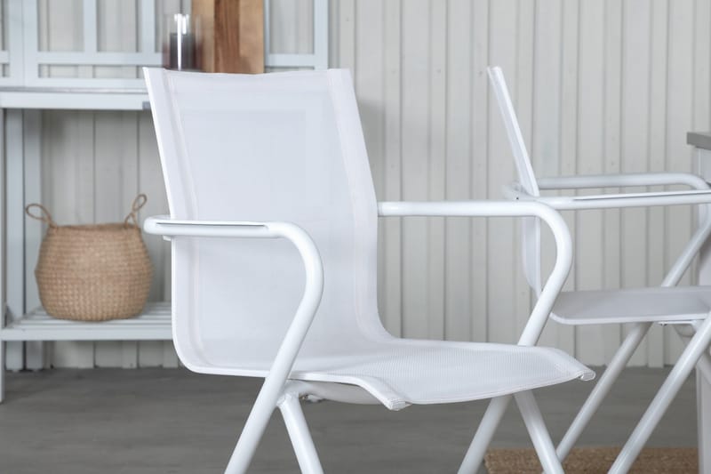 Albany Förlängningsbar Matgrupp 152cm + 4 Alina Stolar Grå/V - Grå/Vit - Utemöbler & utemiljö - Utegrupp - Matgrupp utomhus