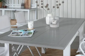 Albany Förlängningsbar Matgrupp 152cm + 6 Alina Stolar Grå/V - Grå/Vit - Utemöbler & utemiljö - Utegrupp - Matgrupp utomhus