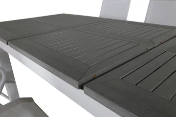 Albany Förlängningsbar Matgrupp 152cm + 6 Alina Stolar Grå/V - Grå/Vit - Utemöbler & utemiljö - Utegrupp - Matgrupp utomhus