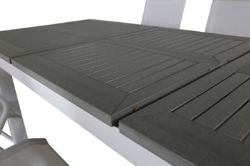 Albany Förlängningsbar Matgrupp 152cm + 6 Alina Stolar Grå/V - Grå/Vit - Utemöbler & utemiljö - Utegrupp - Matgrupp utomhus