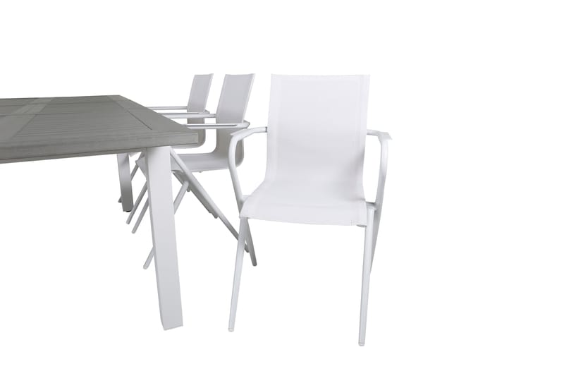 Albany Förlängningsbar Matgrupp 152cm + 6 Alina Stolar Grå/V - Grå/Vit - Utemöbler & utemiljö - Utegrupp - Matgrupp utomhus