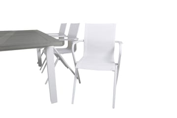 Albany Förlängningsbar Matgrupp 152cm + 6 Alina Stolar Grå/V - Grå/Vit - Utemöbler & utemiljö - Utegrupp - Matgrupp utomhus