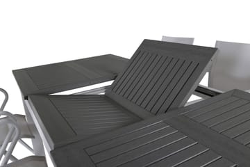 Albany Förlängningsbar Matgrupp 152cm + 6 Alina Stolar Grå/V - Grå/Vit - Utemöbler & utemiljö - Utegrupp - Matgrupp utomhus