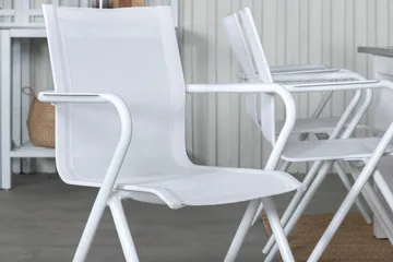 Albany Förlängningsbar Matgrupp 152cm + 6 Alina Stolar Grå/V - Grå/Vit - Utemöbler & utemiljö - Utegrupp - Matgrupp utomhus