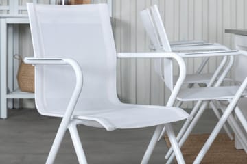 Albany Förlängningsbar Matgrupp 152cm + 6 Alina Stolar Grå/V - Grå/Vit - Utemöbler & utemiljö - Utegrupp - Matgrupp utomhus