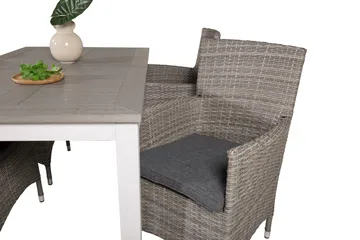 Albany Förlängningsbar Matgrupp Utomhus 152-210 cm + 4 st Malin Utefåtölj - Grå - Utemöbler & utemiljö - Utegrupp - Matgrupp utomhus