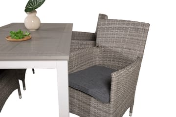 Albany Förlängningsbar Matgrupp Utomhus 152-210 cm + 4 st Malin Utefåtölj - Grå - Utemöbler & utemiljö - Utegrupp - Matgrupp utomhus