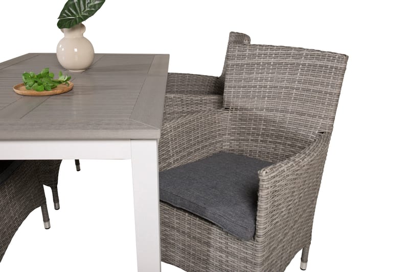 Albany Förlängningsbar Matgrupp Utomhus 152-210 cm + 4 st Malin Utefåtölj - Grå - Utemöbler & utemiljö - Utegrupp - Matgrupp utomhus