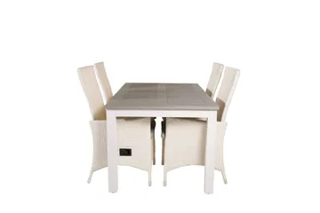 Albany Förlängningsbar Matgrupp Utomhus 152-210 cm + 4 st Padova Matstol - Grå - Utemöbler & utemiljö - Utegrupp - Matgrupp utomhus