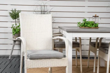 Albany Förlängningsbar Matgrupp Utomhus 152-210cm + 4 Anna Stolar - Grå/Vit - Utemöbler & utemiljö - Utegrupp - Matgrupp utomhus