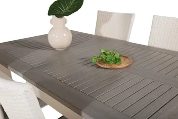 Albany Förlängningsbar Matgrupp Utomhus 152-210cm + 4 Anna Stolar - Grå/Vit - Utemöbler & utemiljö - Utegrupp - Matgrupp utomhus