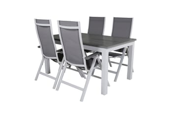 Albany Förlängningsbar Matgrupp Utomhus 152-210cm + 4 Stolar - Brun/Vit - Utemöbler & utemiljö - Utegrupp - Matgrupp utomhus