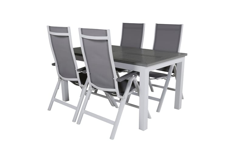 Albany Förlängningsbar Matgrupp Utomhus 152-210cm + 4 Stolar - Brun/Vit - Utemöbler & utemiljö - Utegrupp - Matgrupp utomhus
