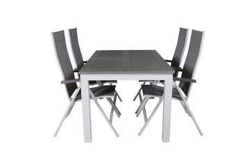 Albany Förlängningsbar Matgrupp Utomhus 152-210cm + 4 Stolar - Brun/Vit - Utemöbler & utemiljö - Utegrupp - Matgrupp utomhus