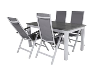 Albany Förlängningsbar Matgrupp Utomhus 152-210cm + 4 Stolar - Brun/Vit - Utemöbler & utemiljö - Utegrupp - Matgrupp utomhus