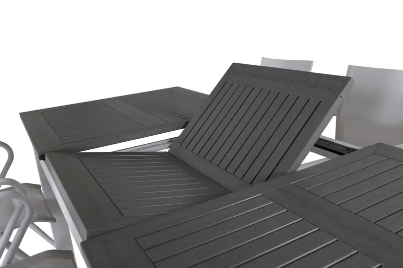 Albany Förlängningsbar Matgrupp Utomhus 152-210cm + 4 Stolar - Brun/Vit - Utemöbler & utemiljö - Utegrupp - Matgrupp utomhus