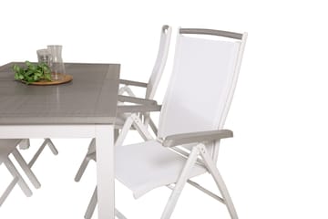Albany Förlängningsbar Matgrupp Utomhus 152-210cm + 4 Stolar - Grå/Vit - Utemöbler & utemiljö - Utegrupp - Matgrupp utomhus